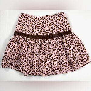 GYMBOREE Vintage Kitty Glamour Line Cheetah Print Y2K Corduroy Mini Skort Size 9
